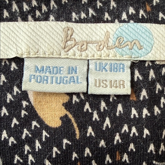 Boden Midi Dress with Black & Tan Print & Wrap Belt Sz 14 - Picture 2 of 7